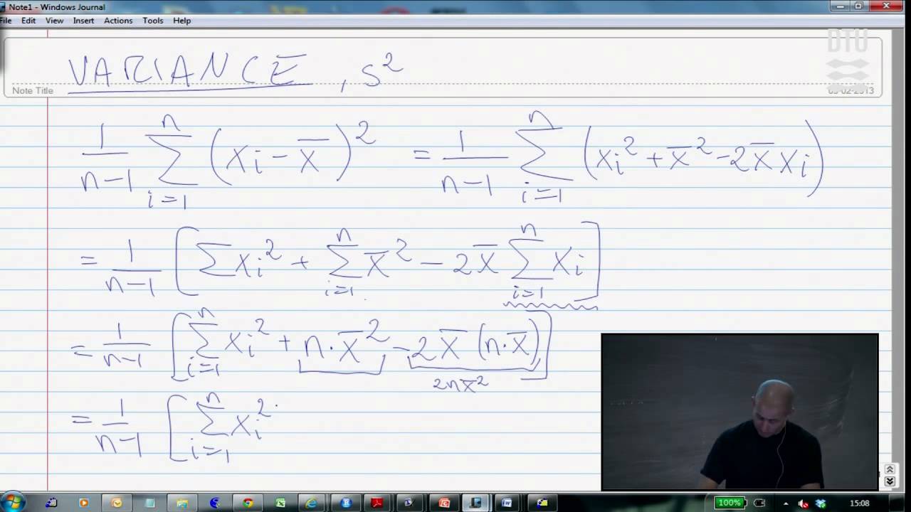 Extra Math lecture 1: The derivation of the variance formula