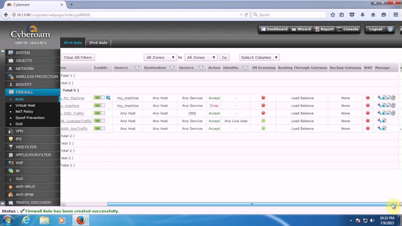 How to Create Firewall Rule to Allow DNS Traffic in Cyberoam
