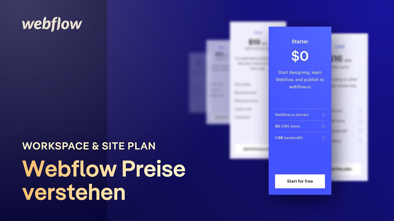 Webflow Preise erkl&auml;rt: Brauchst du einen Workspace Plan oder nicht?