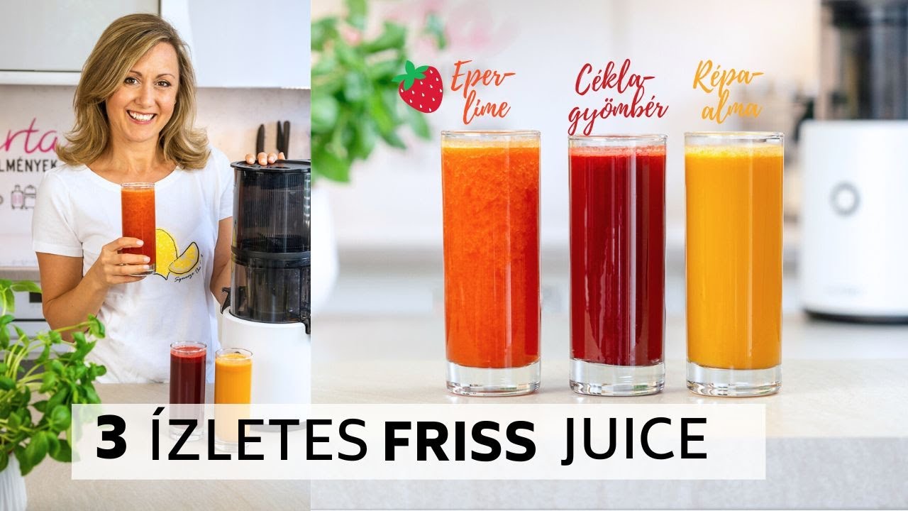 3 frissen préselt egészséges juice