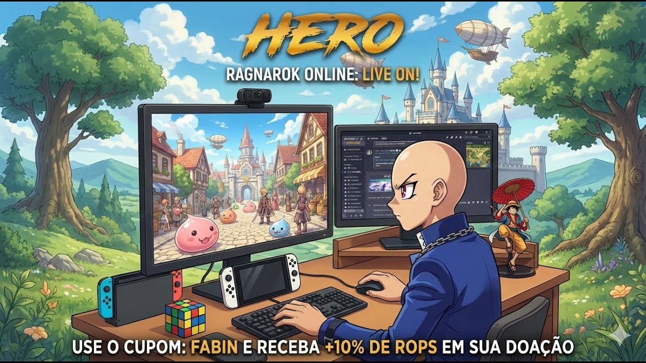 LIVE ON!! HERO RAGNAROK!! BORA DE FARMZINHO, VEM BATER PAPO (CUPOM: FABIN +10% DE ROPS)