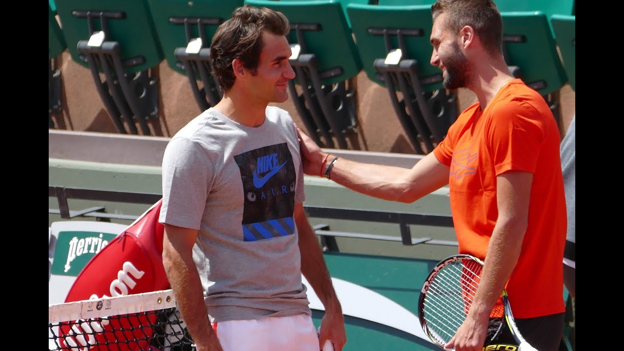 Roger Federer vs Benoit Paire Set practice 2015 HD