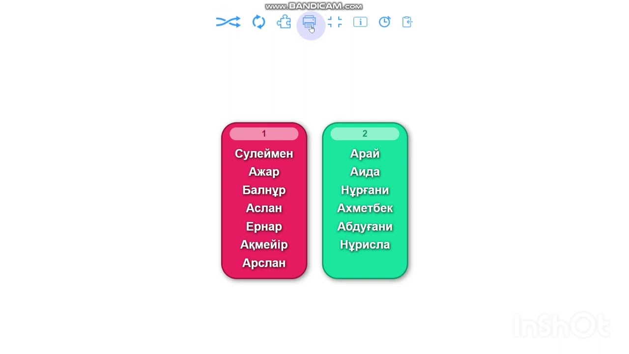 Flippity платформасында Rаndom Name Piker қосымшасымен жұмыс істеу