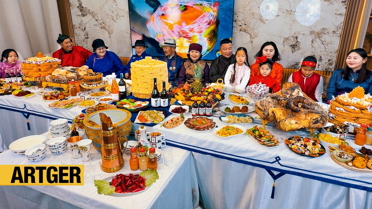 What a Mongolian Family Eats for Lunar New Year Eve? Day in Life - Making Tons of Dishes!