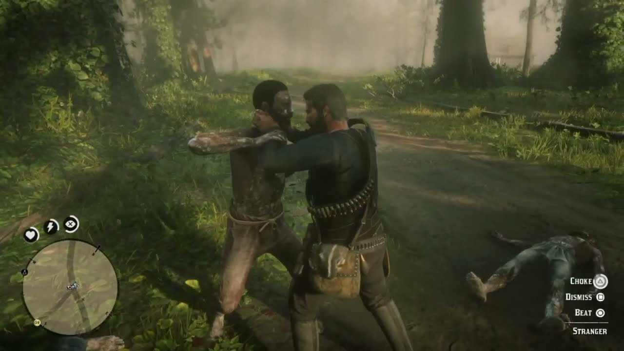 OVERWEIGHT Arthur vs  3 Whitefolk fist fight | RDR2