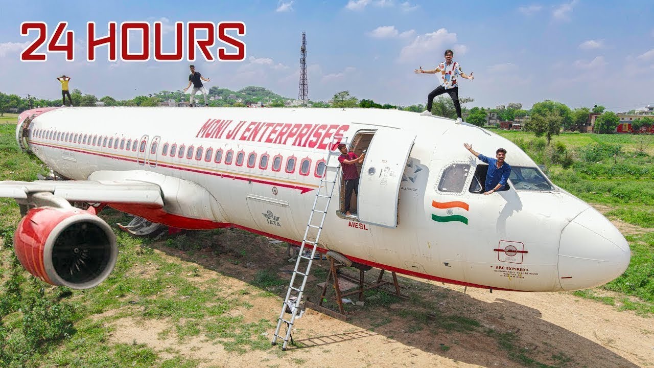 24 Hours in a Plane Challenge😱   ₹700 करोड़ के विमान में 24 घंटे   Will We Survive