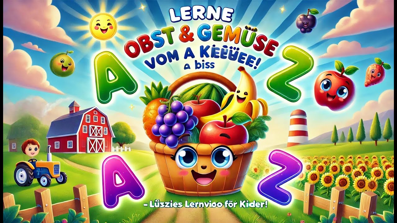 📚 Obst & Gem&uuml;se von A bis Z &ndash; Lustiges Lernvideo f&uuml;r Kinder! 🍎🥕🌟