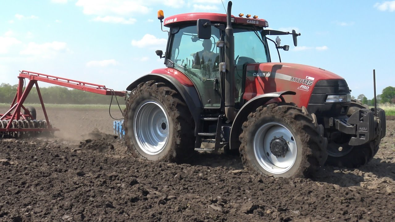 Ploegen met Case IH Maxxum MXU 115 Pro en 4 schaar Lemken Granat 90 (2016)