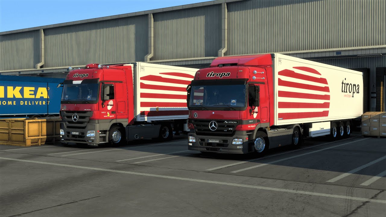 ETS 2 1.44 Convoy Multiplayer with mods Mercedes Actros MP2 1844 / MP3 1851 V8 (Ancona 🇮🇹-Roma 🇮🇹)