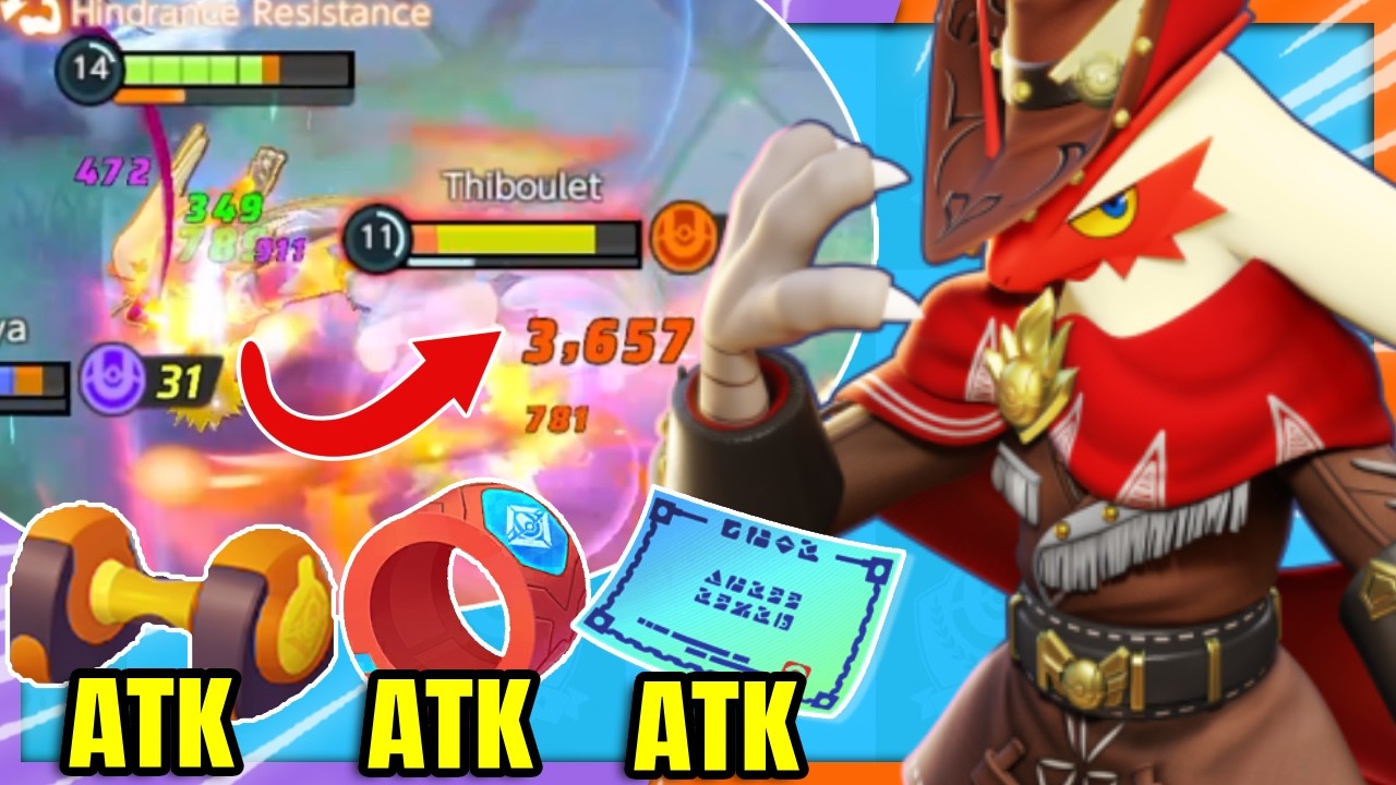 Max ATTACK DAMAGE on BLAZIKEN deals Hilarious Burst Damage | Pokemon Unite
