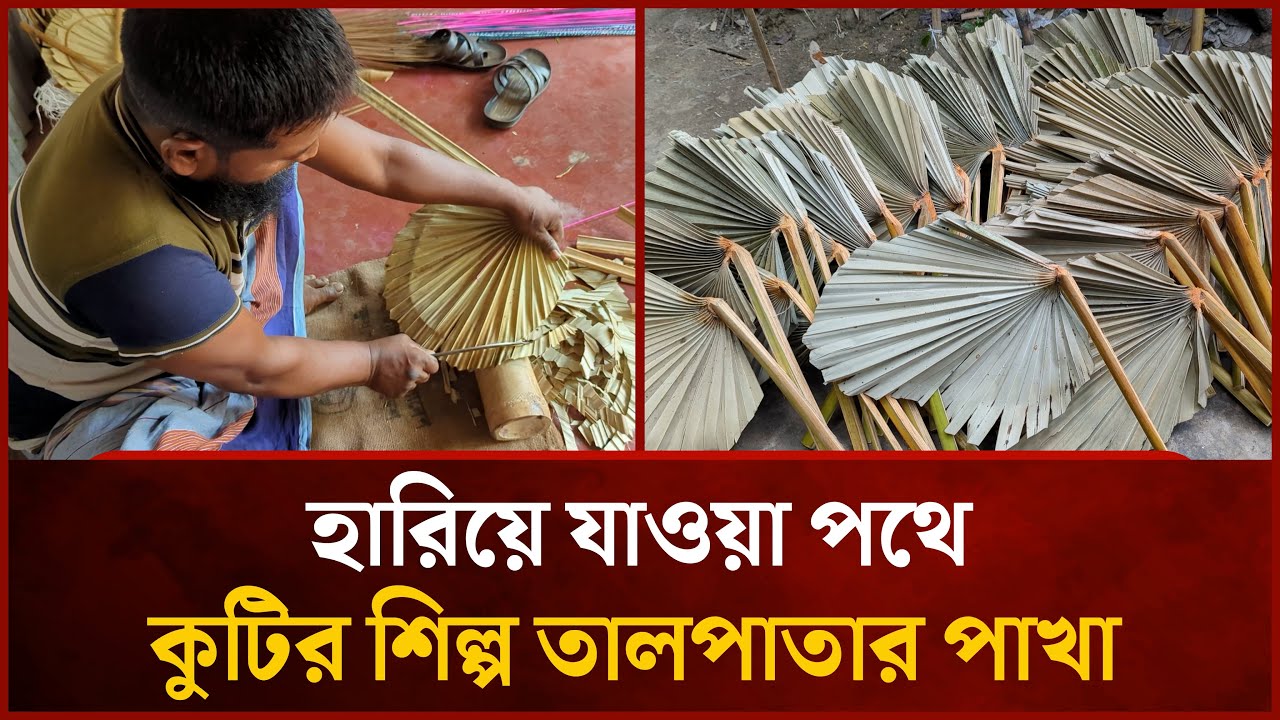 হারিয়ে যাওয়া পথে ফরিদপুরের জয়নগরের কুটির শিল্প তালপাতার পাখা | Hand Fan | Faridpur