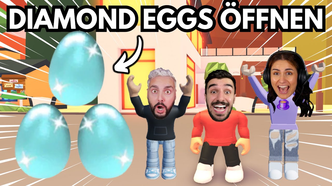 WIR ÖFFNEN 3 DIAMOND EGGS in ADOPT ME! Claudio beschenkt Kaan und Dania! | Roblox Tower of Hell