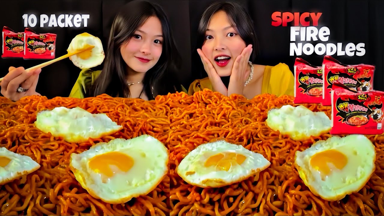 10 PACKET WORLD SPICIEST KOREAN NOODLES🥵🔥CHALLENGE WITH CHOPSTICK 😂| Mukbang | Yummy🤤|