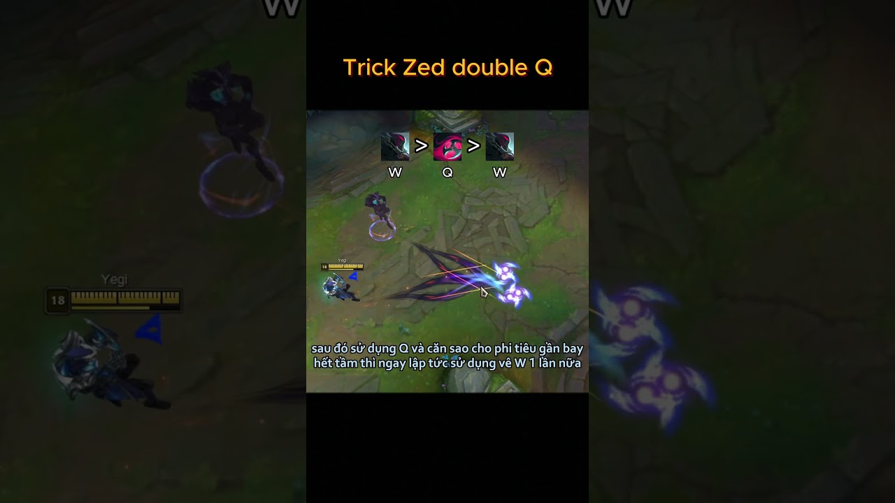 Trick Zed double Q #leagueoflegends #lienminhhuyenthoai #yegi #zed  #gaming