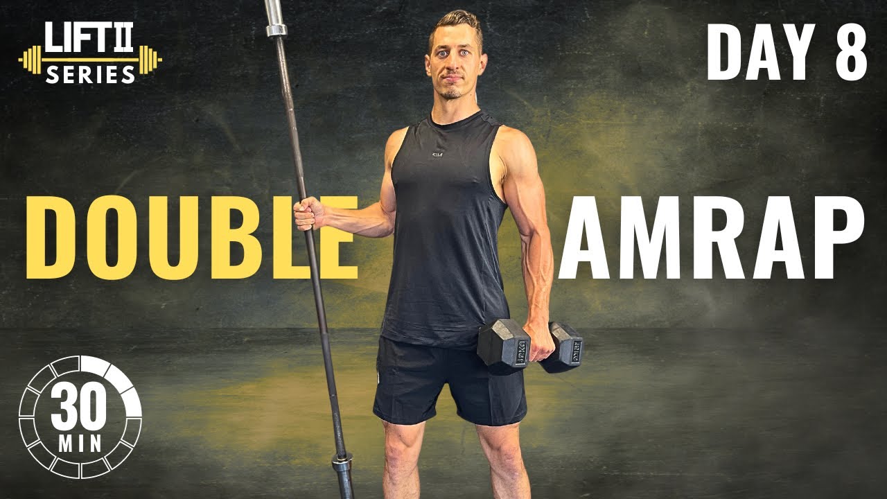 30 Min FULL BODY AMRAP WORKOUT | Barbell + Dumbbell