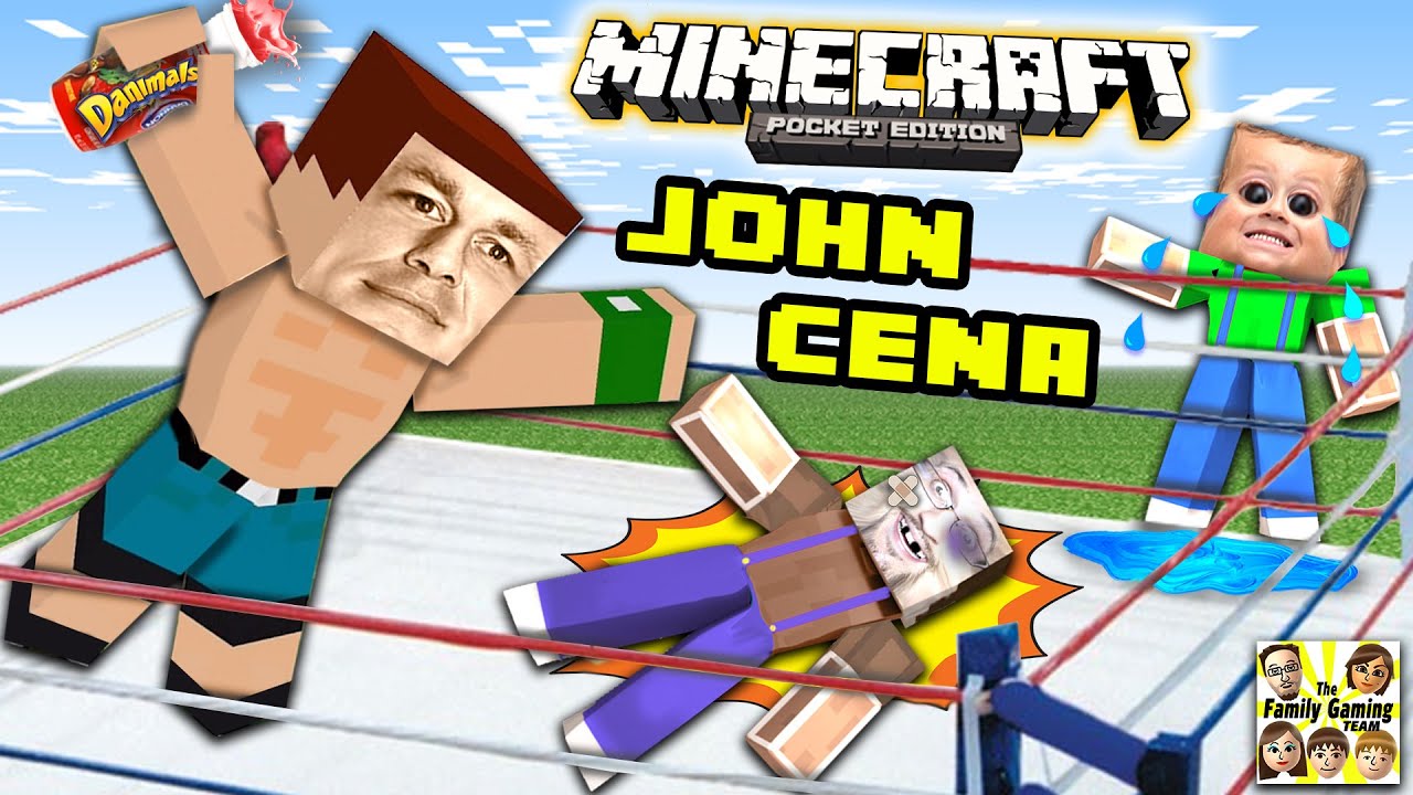 Джон Сина съел мой йогурт !! (Minecraft WWE сюрприз бой) Fgteev
