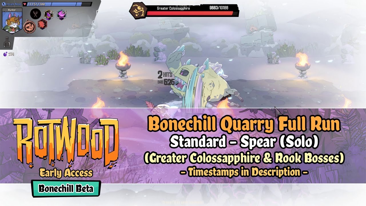 Rotwood Early Access | Bonechill Beta - Bonechill Quarry [Standard - Spear] Solo Run (Rook Boss)