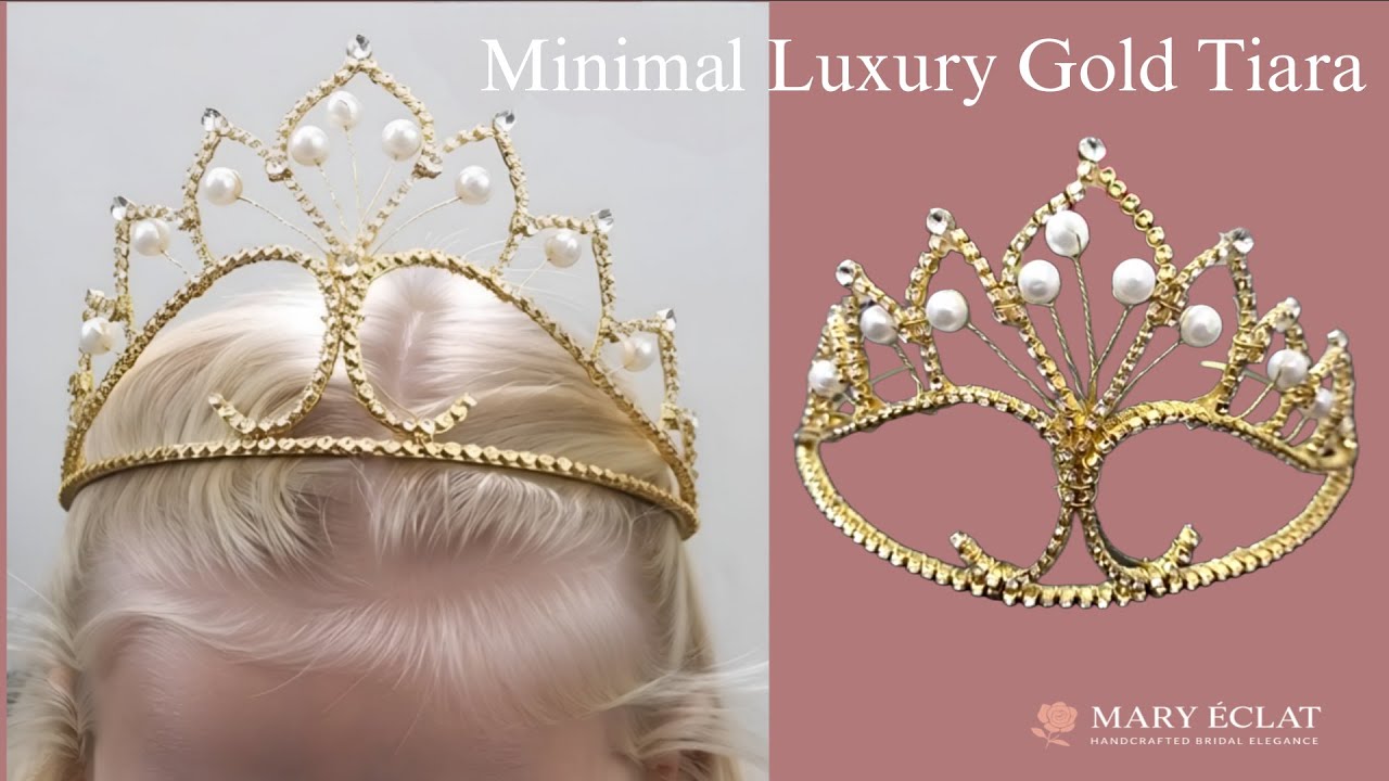Minimal Luxury Gold Tiara | Elegant Handmade Pearl Crown Tutorial