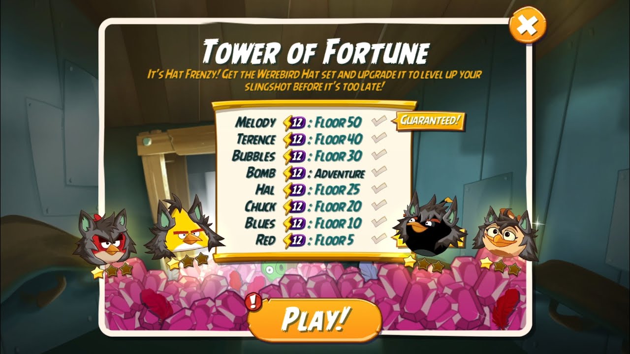 Tower Of Fortune - Day 1 for WereBird Hat Set - Angry Birds 2