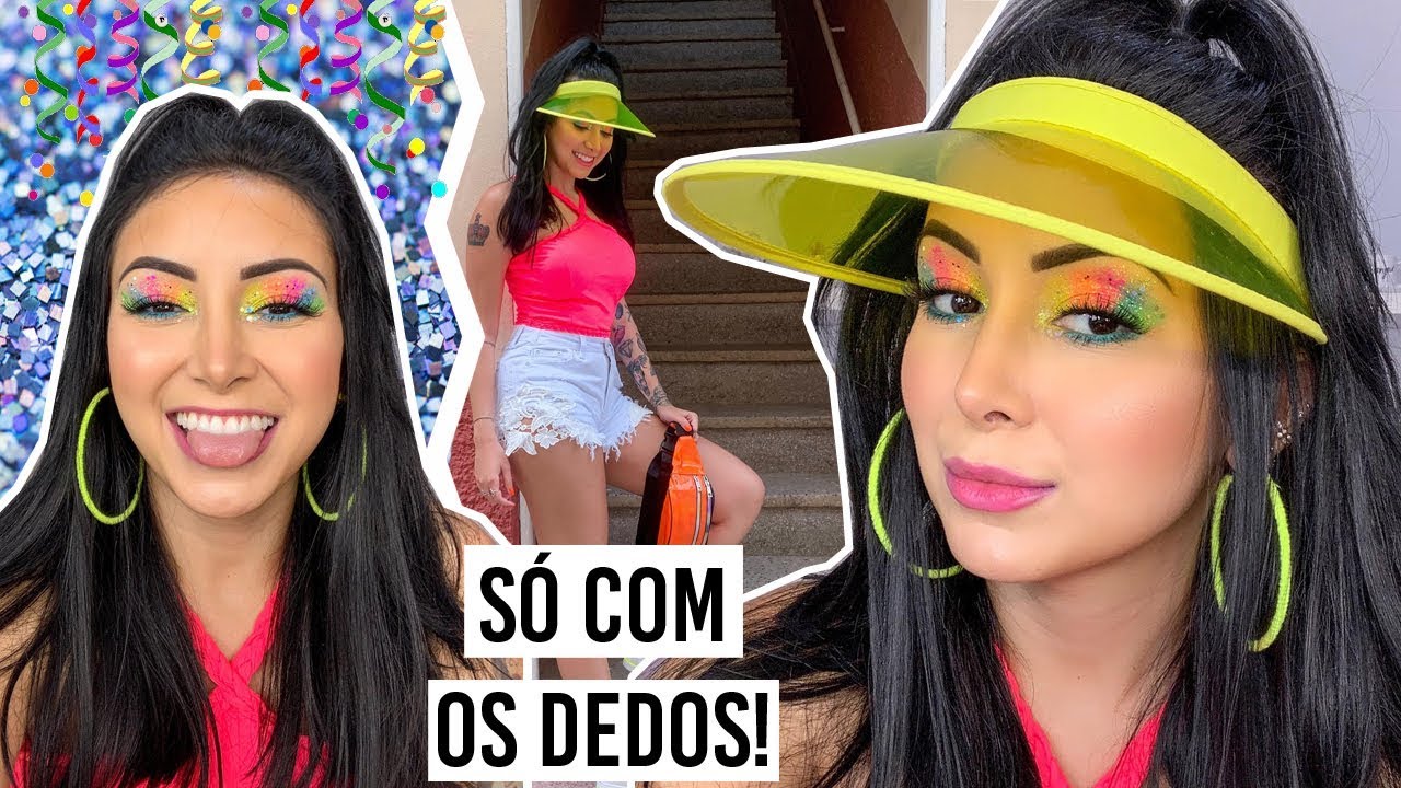 MAQUIAGEM E LOOK NEON PARA O CARNAVAL