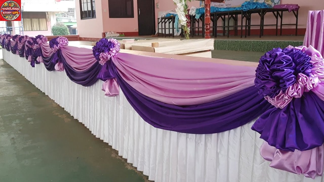 DIY 28 Flower Scallop Design Elegant Cloth Decoration Stage Skirting @THAILANDVSTORY LIFE