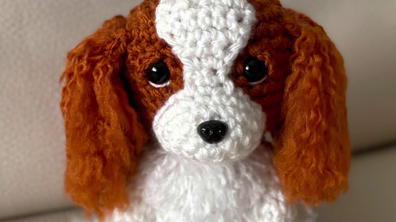 Crochet dog assembling process | King Charles Cavalier