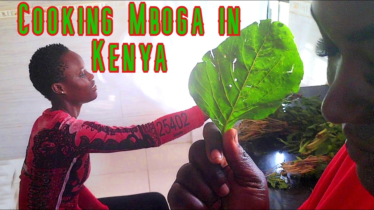 Cooking Kenyan Mboga With Five Different Leafy Vegetables