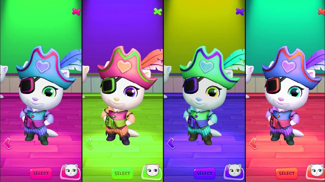 Talking Tom Time Rush 4x Pirate Angela Colors Reaction Android iOS Gameplay