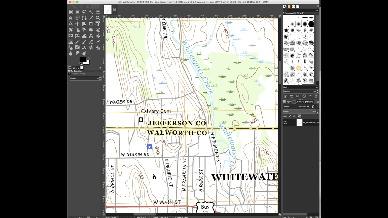 GIMP map image editing