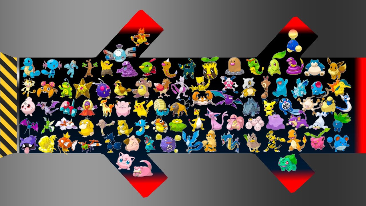 ALL 100 Pokemon Characters Marble Race - Who will win at all?