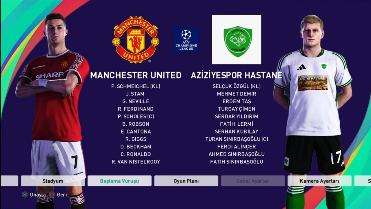 2025-26 UCL 2.maçlar Manchester United Aziziyespor Hastane 