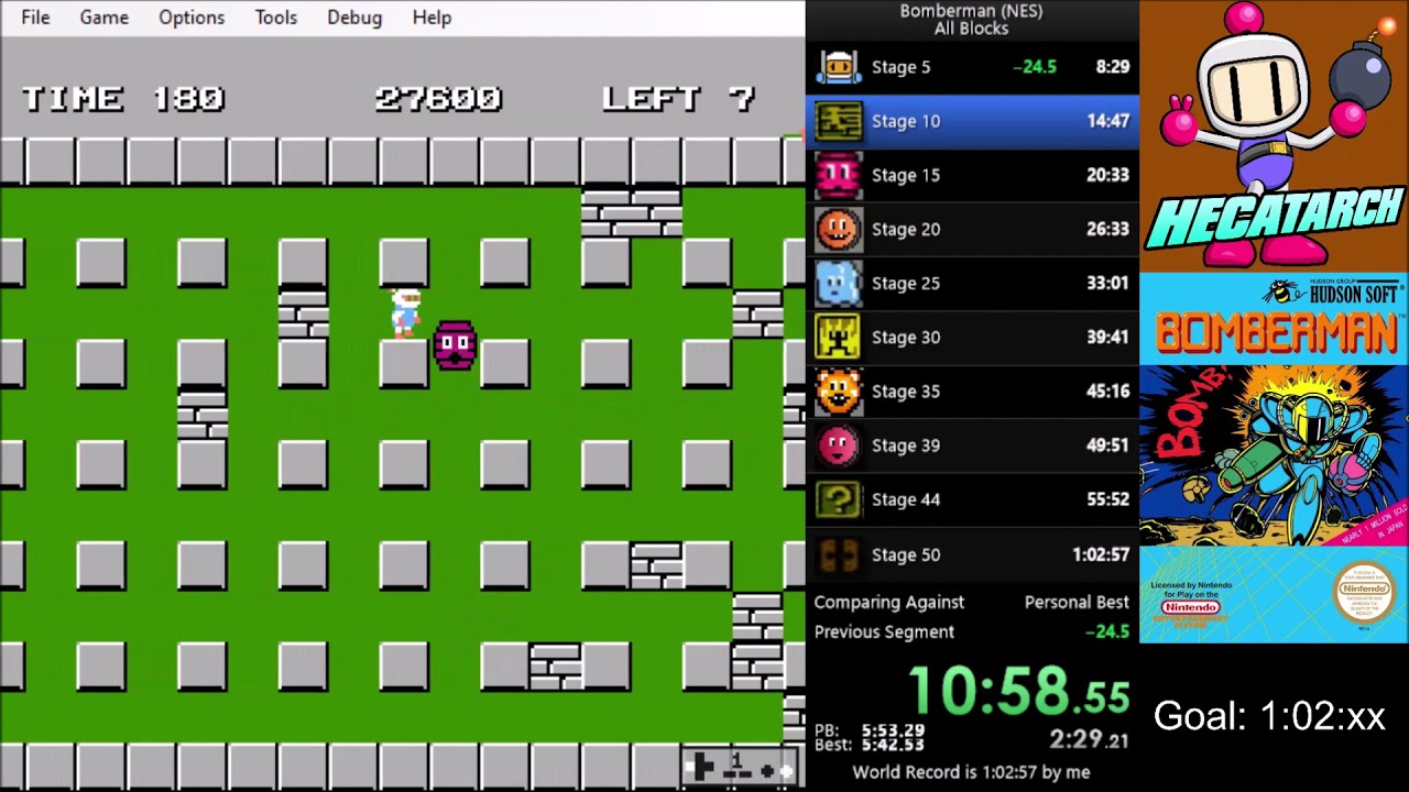 [WR] Bomberman (NES) Speedrun: All Blocks - 