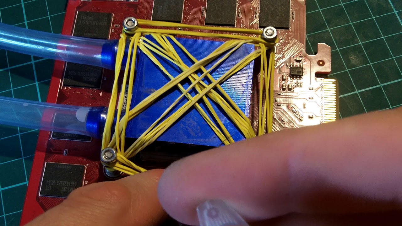 DIY water cooling graphics card preparations. RubberMagic and a lot of heat paste