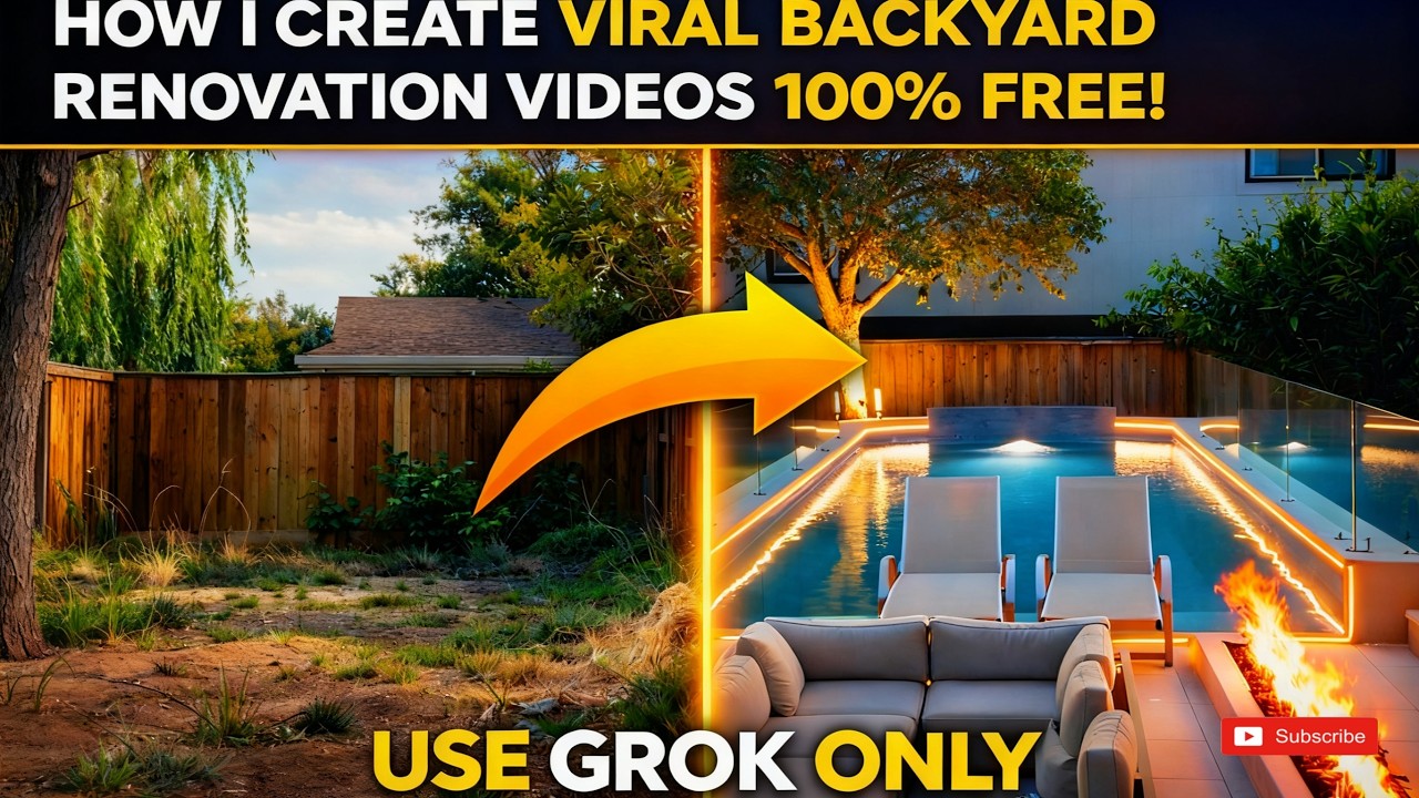 How I Create VIRAL Backyard Renovation AI Videos (100% FREE) | Grok AI Tutorial 2026