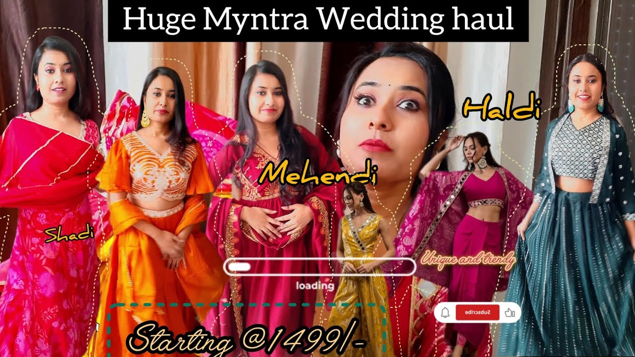 Myntra Wedding haul😍Best lahenga🤌/jumpsuit🌸/palazzo with shrug/ Co-ord sets under 2000| Myntra Haul🌼
