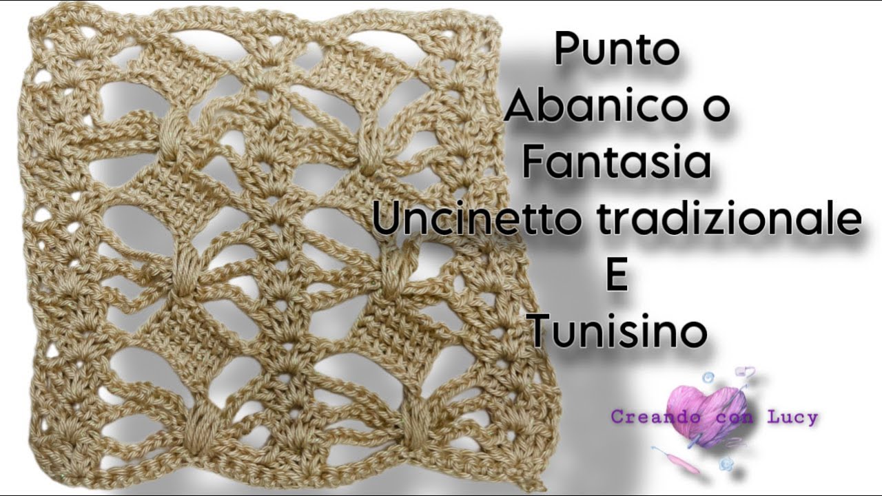 TUTORIAL PUNTO ABANICO\ PUNTO LINDO\ PUNTO FANTASIA PER COPERTINA  #tutorialuncinetto
