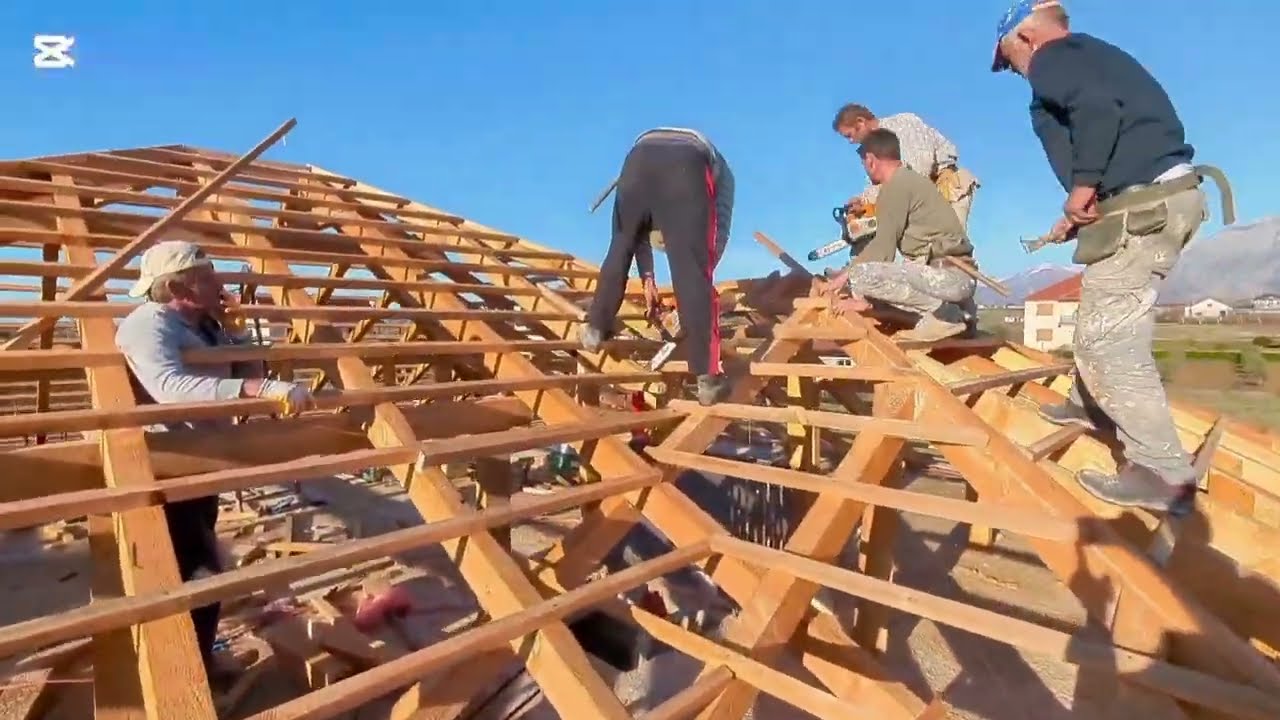 hause roof construction #woodworking