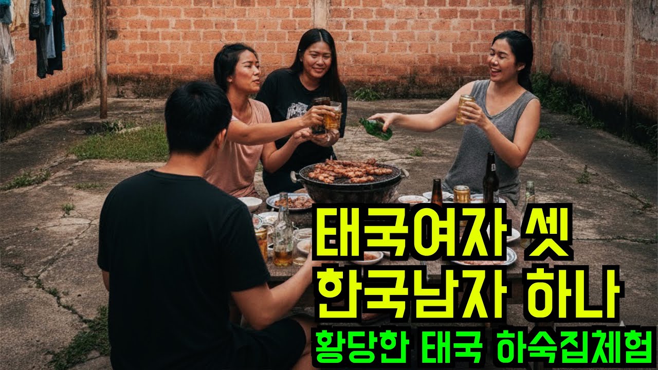 태국 하숙집의 여성 세 명과 마당에서 바베큐에 술을 마셨더니😳ㅎㄷㄷ 50대 아줌마가 취한척하더니 들이대네요