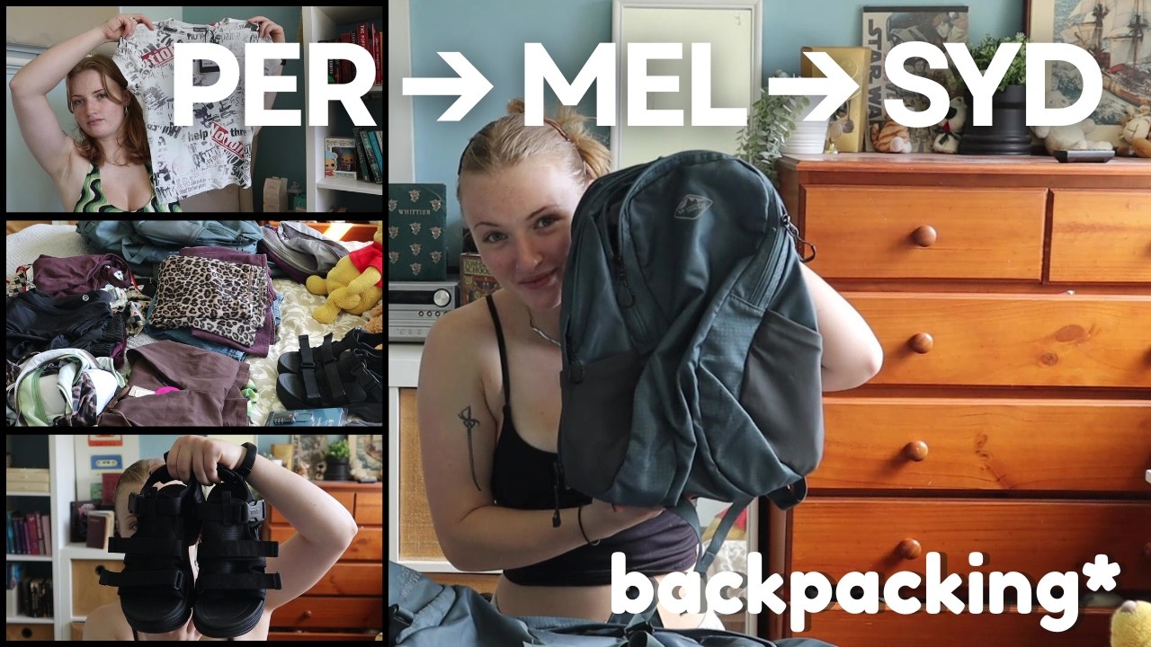 Sydney & Melbourne Trip Prep | What I'm taking on a backpacking trip over east - shop & pack with me