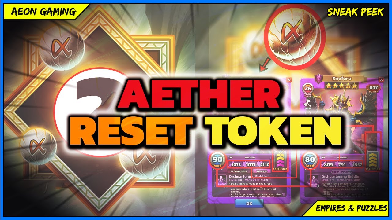 [FREE GIFT] New Aether Reset Tokens in Beta V58 - Empires & Puzzles |Sneak Peek|