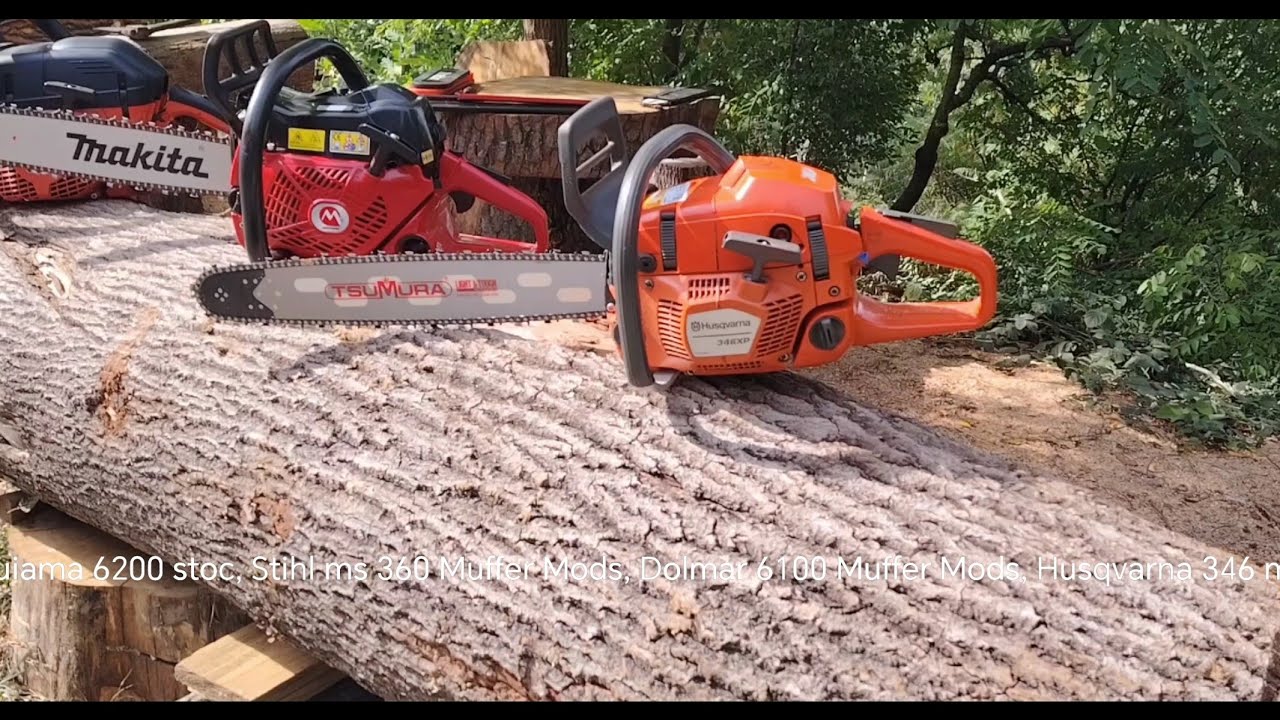 Maruiama-62 cc, Stihl ms 360-60 cc, Dolmar 6100-61 cc и Husqvarna 346 xp-50 cc.