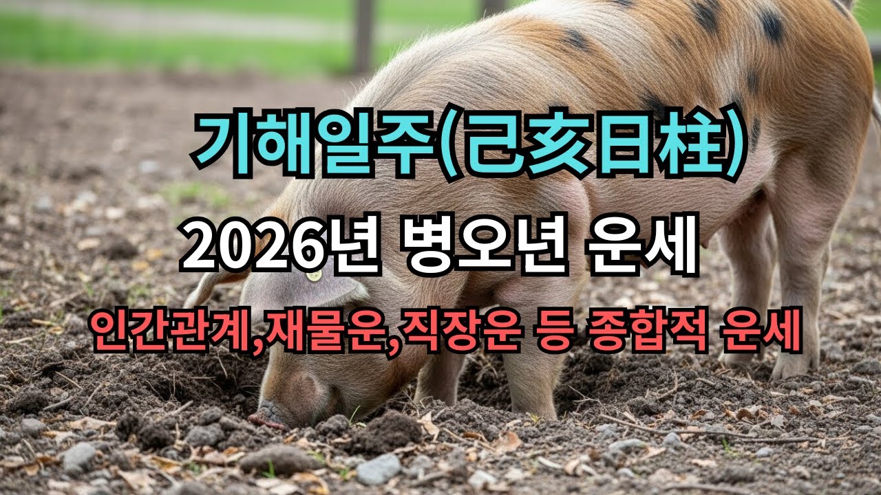 🌾💧 [기해일주 2026 운세] 습토(己)가 명예(火)를 좇다: '해오 암합' 속에 재물(水)을 지키고 나태함을 이기는 법