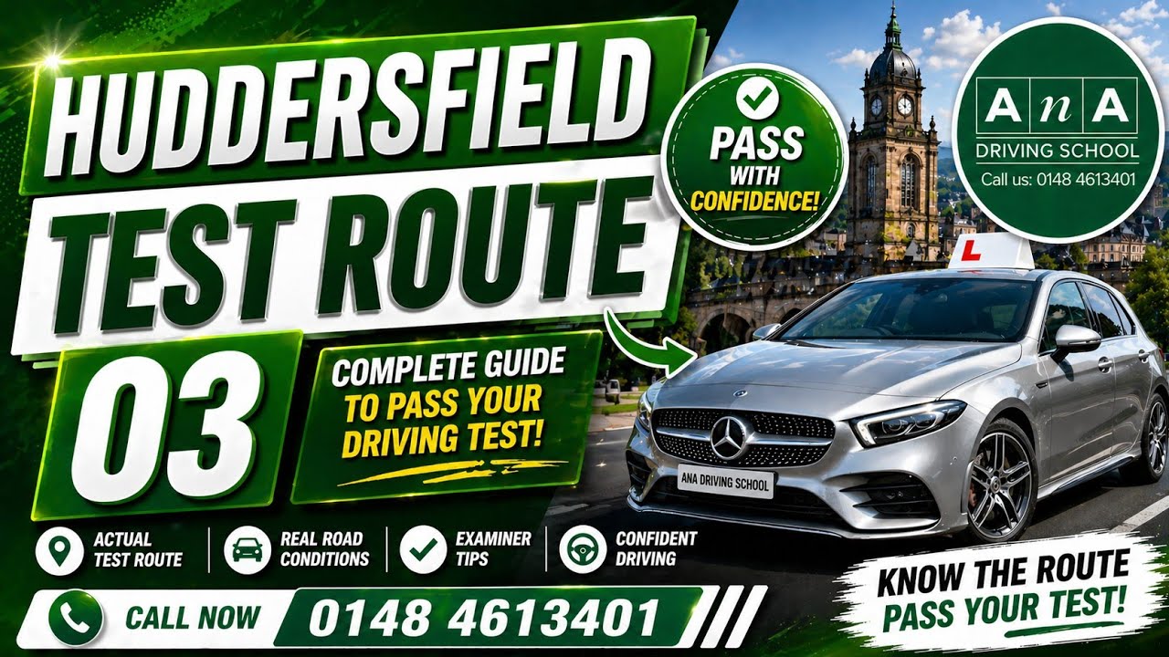 Huddersfield test route 3 |  driving test | how to drive | Driving lessons @dgndriving