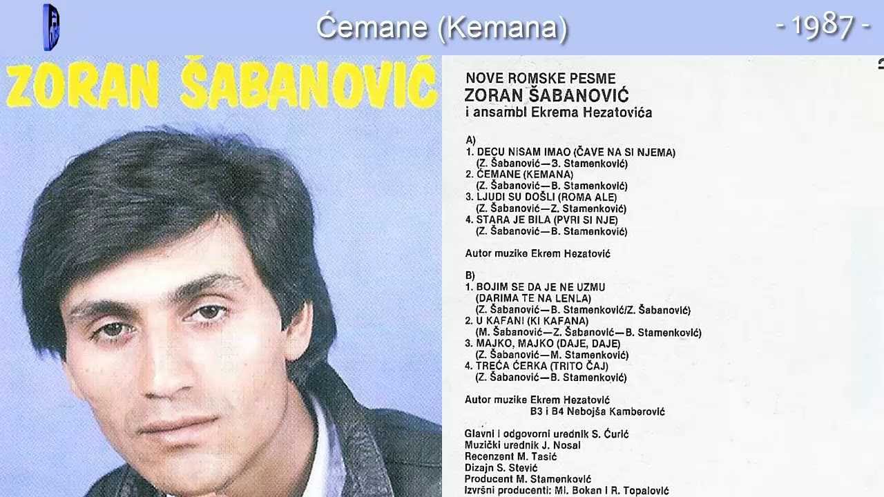 Zoran Sabanovic - Cemane (Kemana) - (Audio 1987)