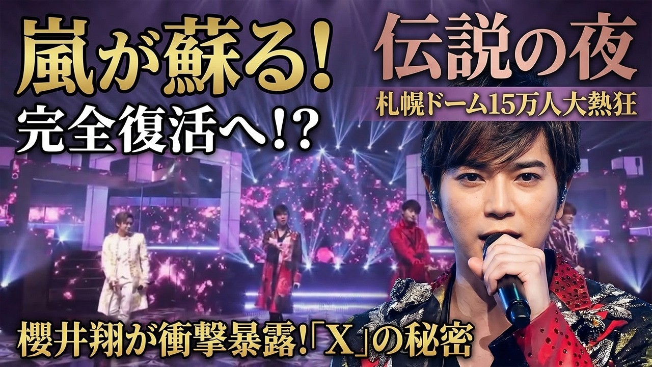 嵐が蘇る！完全復活の序曲はここから！？札幌ドーム3日間15万人大熱狂、櫻井翔が衝撃暴露した「X」の秘密と松本潤が織りなした「伝説の夜」の全貌 - スノ閃TV