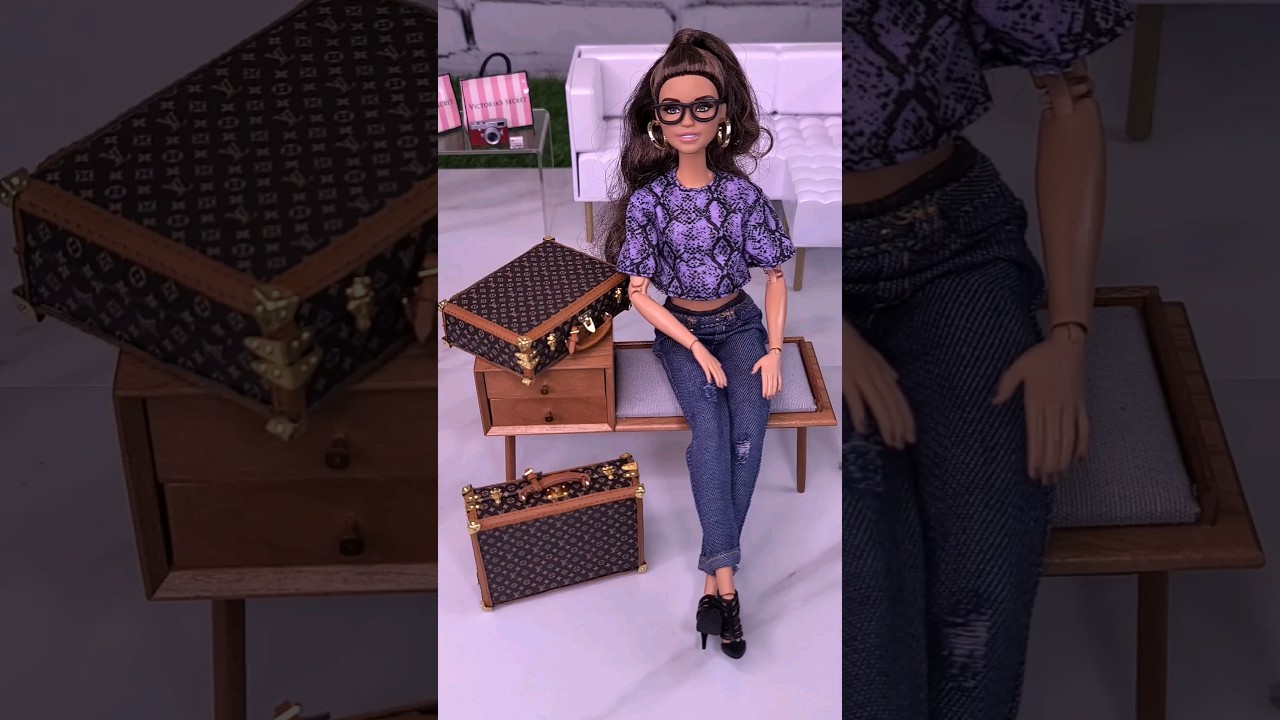 Retro Dollhouse Furniture and Luggage for Barbie