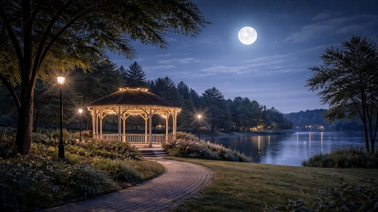 8 Hours Night Park Ambiance 🌿 Cicadas, Crickets & Calm Night Sounds for Sleep & Relaxation