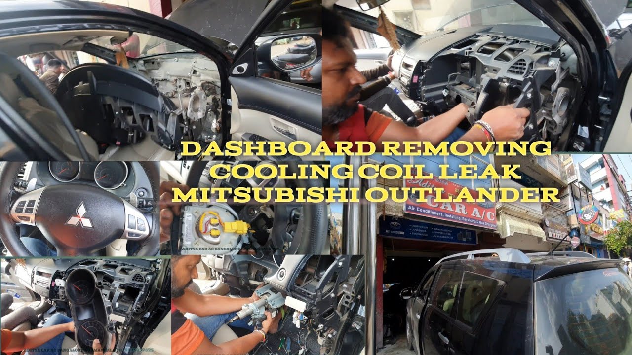 MITSUBISHI OUTLANDER COOLING COIL LEAK || HOW TO REMOVE MITSUBISHI OUTLANDER DASHBOARD