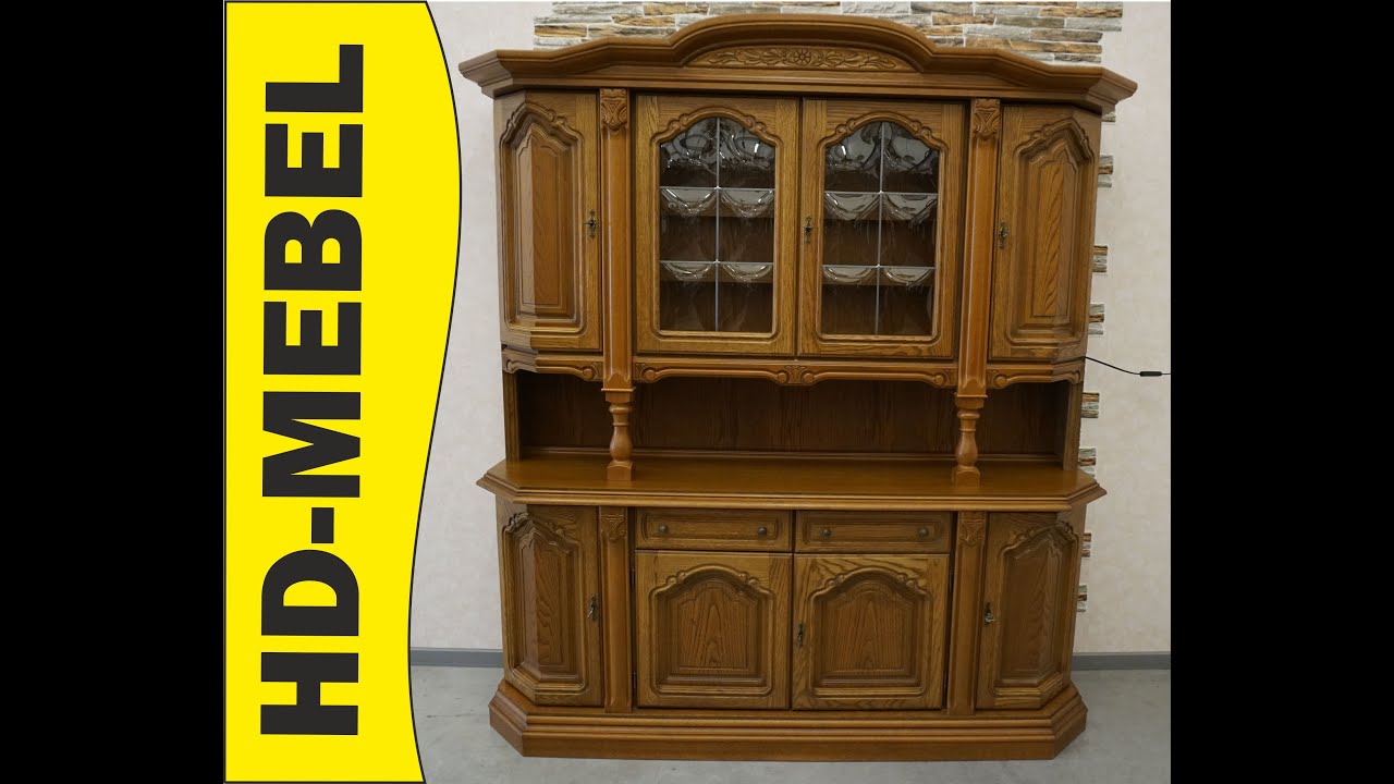 www.HD-MEBEL.pl *** WITRYNA / KREDENS DĘBOWY PODŚWIETLANY SZER. 185 CM