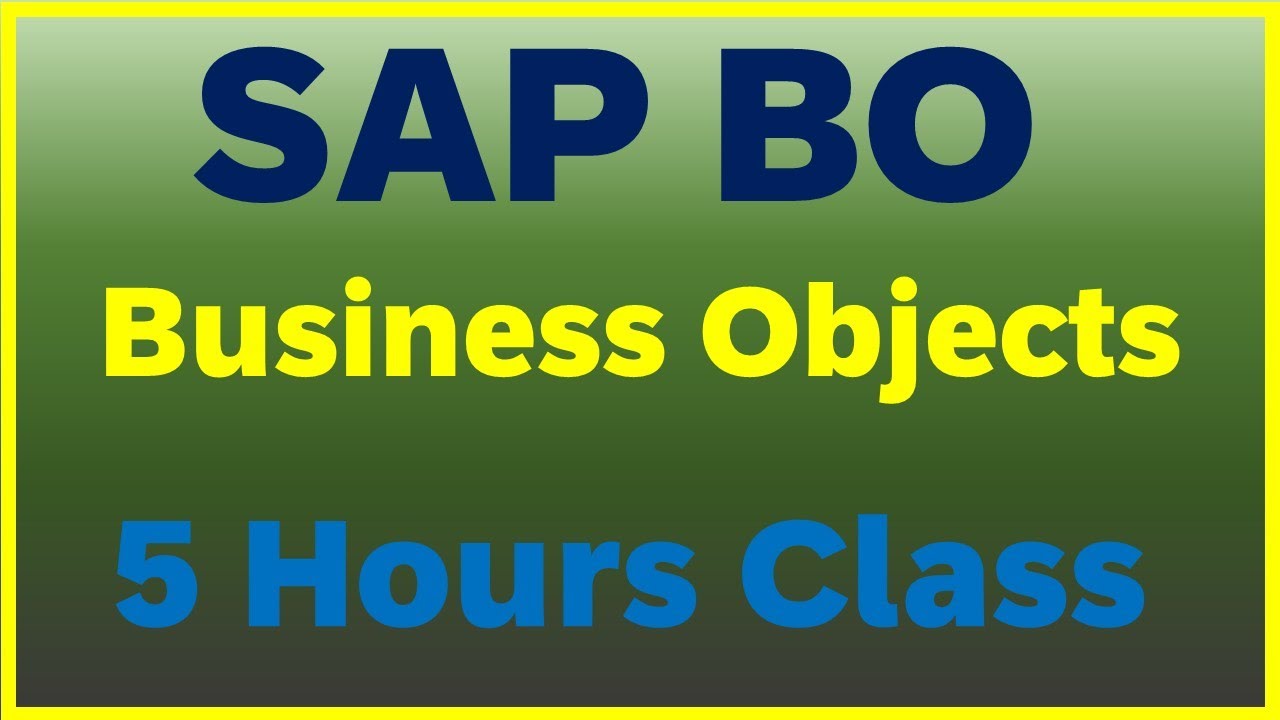 SAP Business Objects Business Intelligence suite Course Online || SAP Business Objects Tutorial